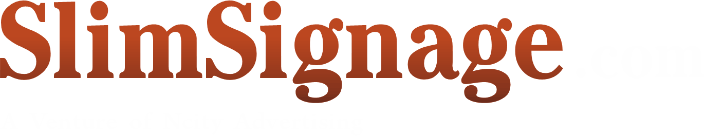 slim signage logo white