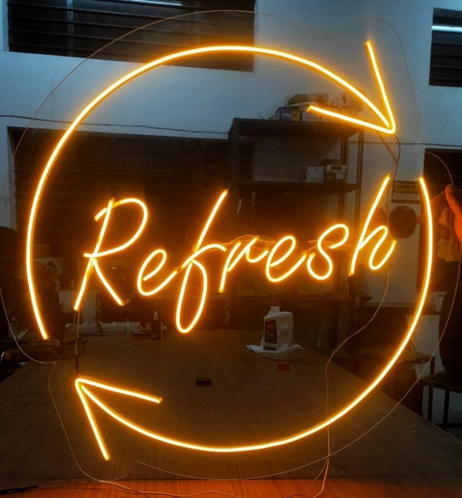 refresh Neon Sign Board