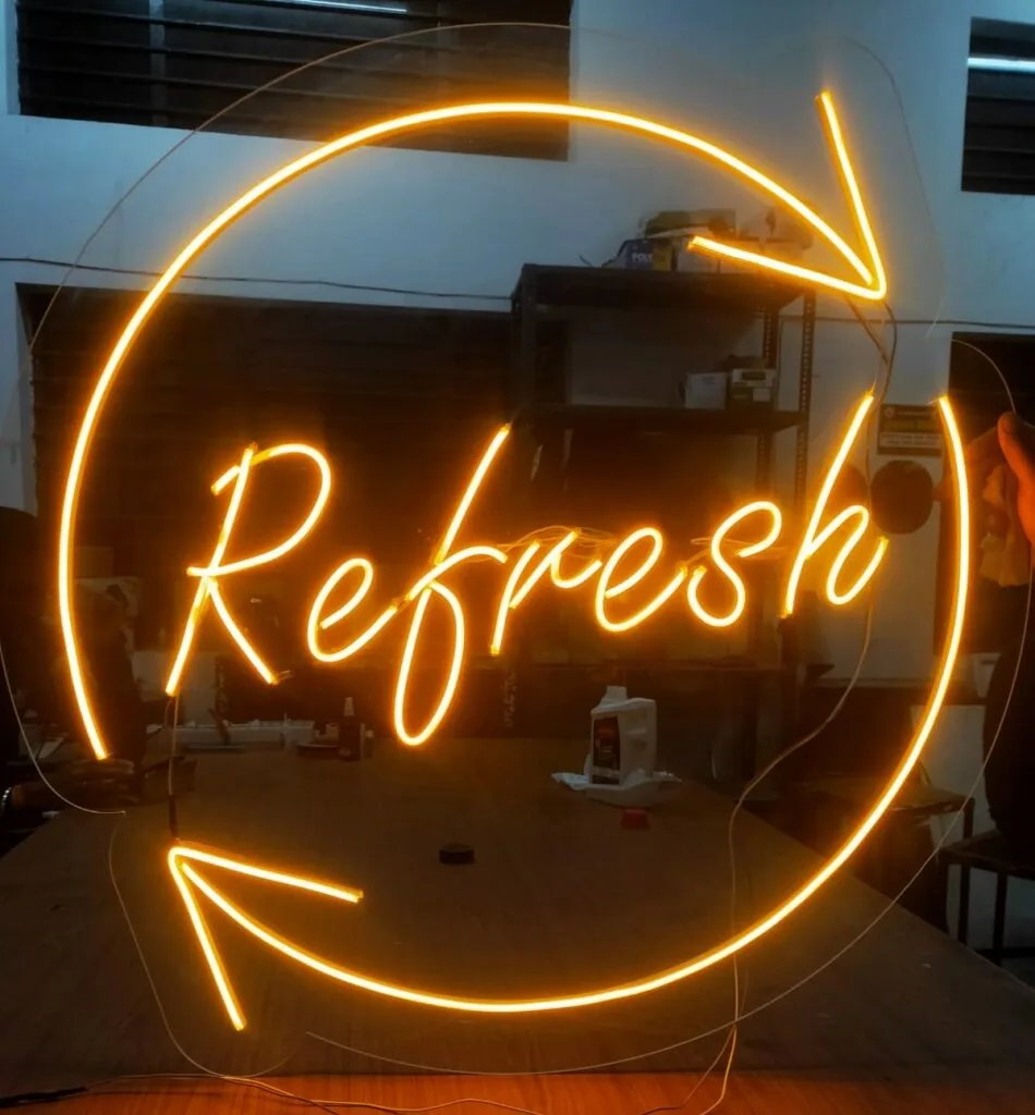 refresh Neon Sign Board