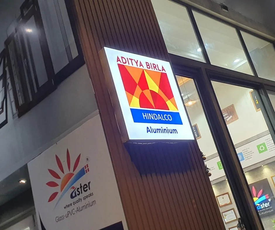 aditya birla led showroom sign board