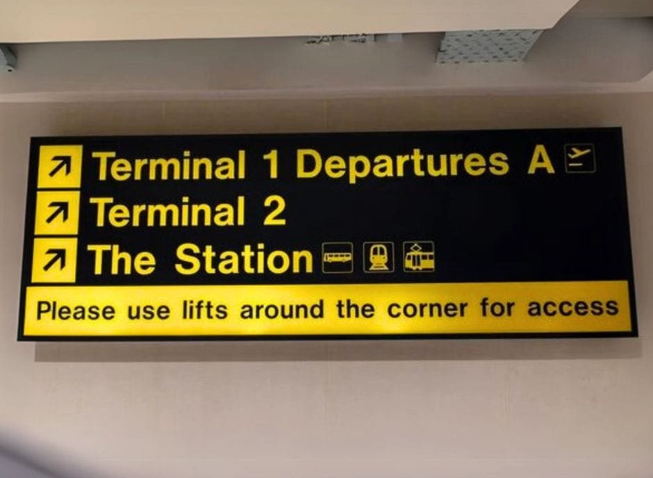 airport signage services at slim signage