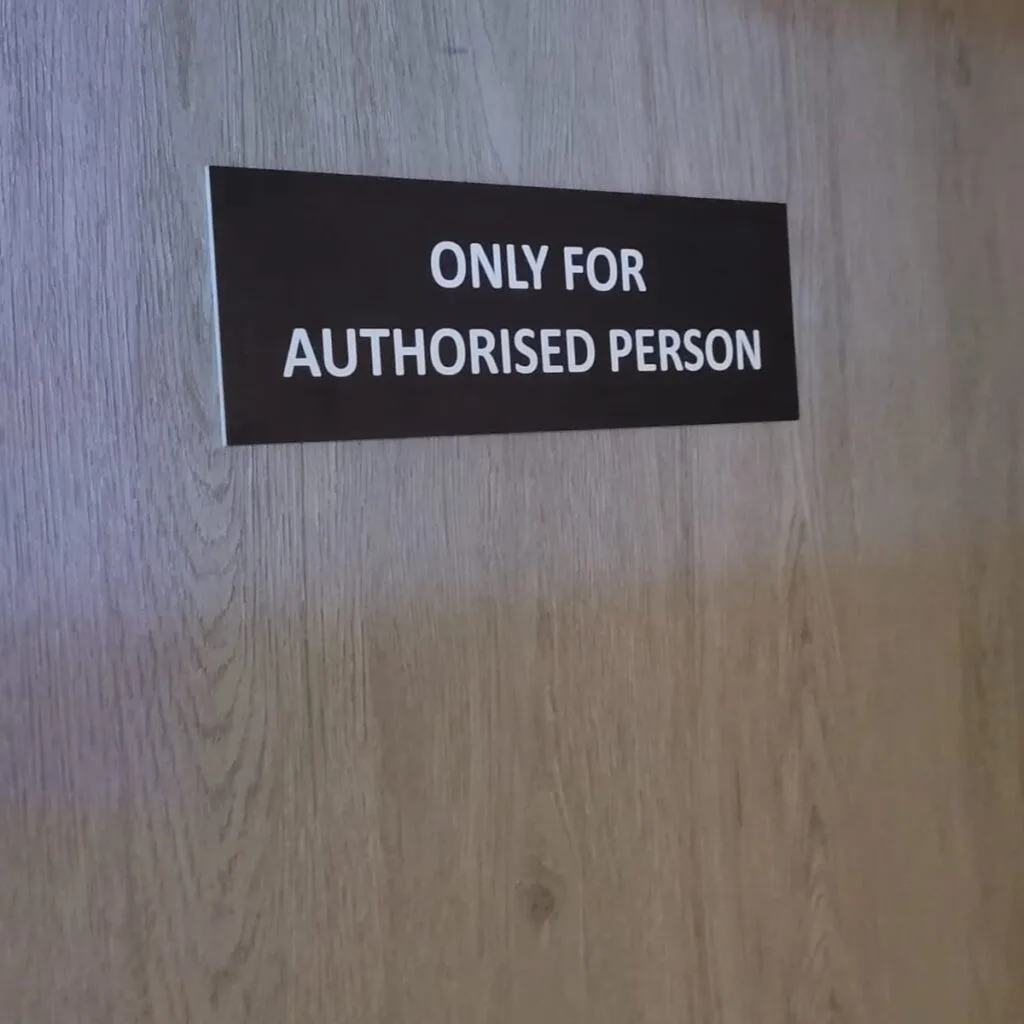 authorised person nameplate