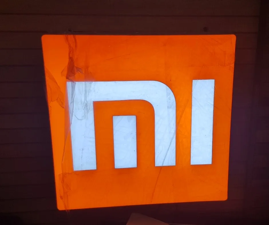 mi acrylic logo signboard