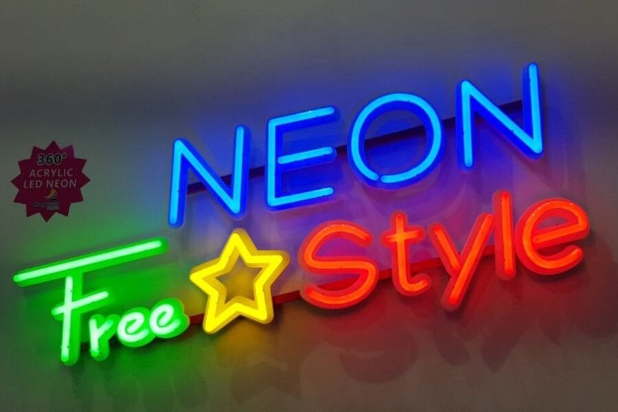 neon free style sign
