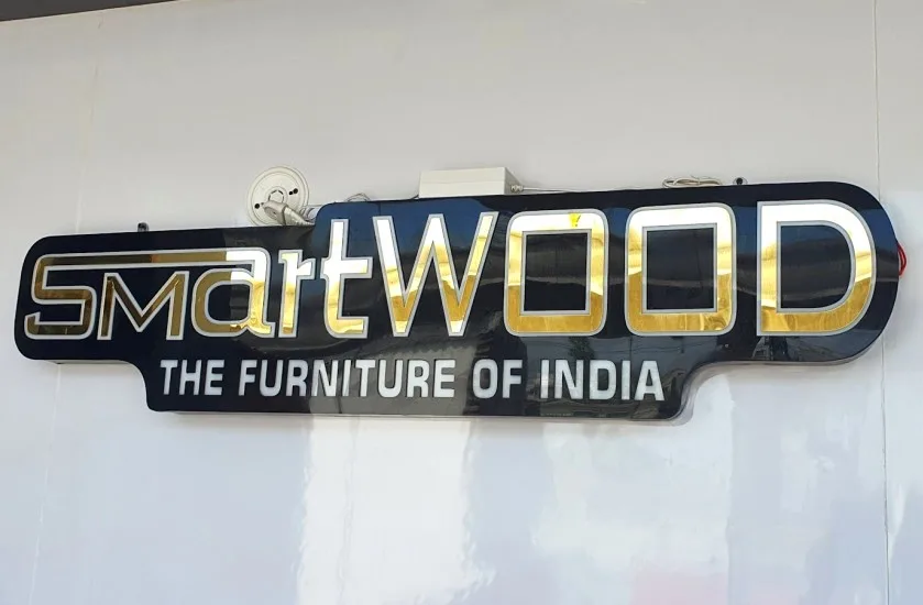 smart wood showroom signage