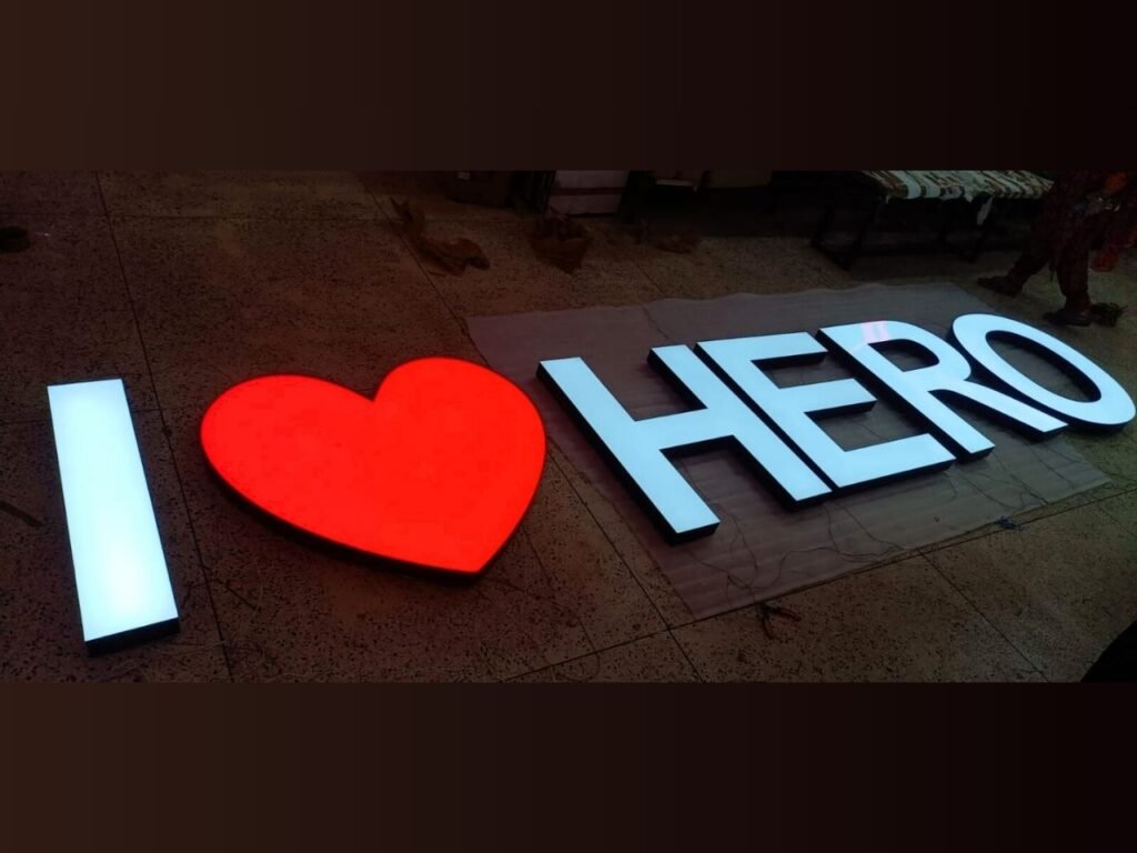 I luv hero led sign board